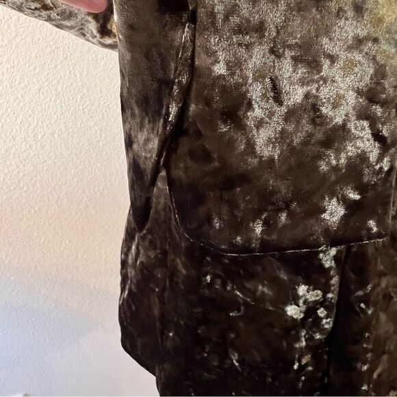 Sanctuary Blazer Velvet Size Small Moss Green Long Sleeve Button Front - Picture 7 of 10